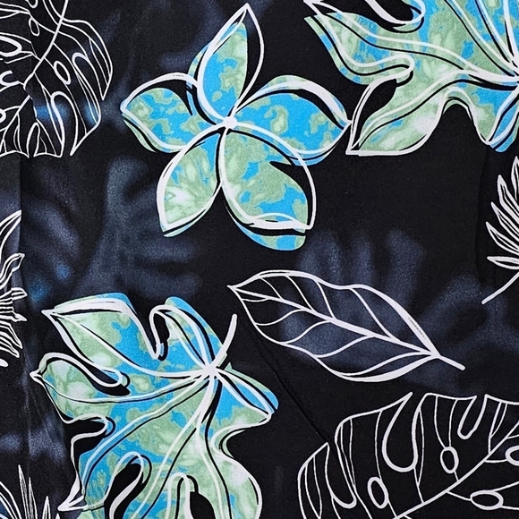 Men's Quick Dry Tropical Beach Shorts Swimsuit Swimwear Swim Trunks, Black/Teal - Picture 5 of 7